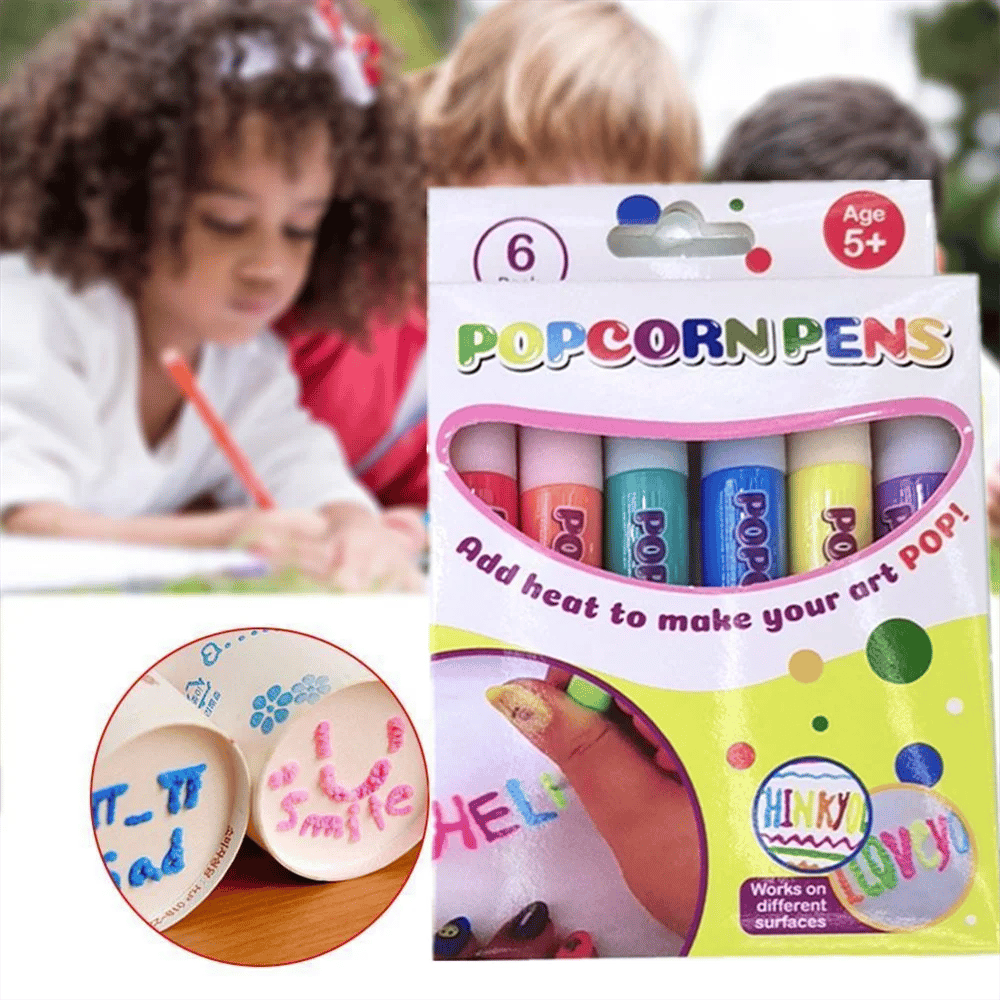 Magic Puffy 3D Art Pens -Ink Puffs Up Like Popcorn - Just Use Hairdryer DIY  #T