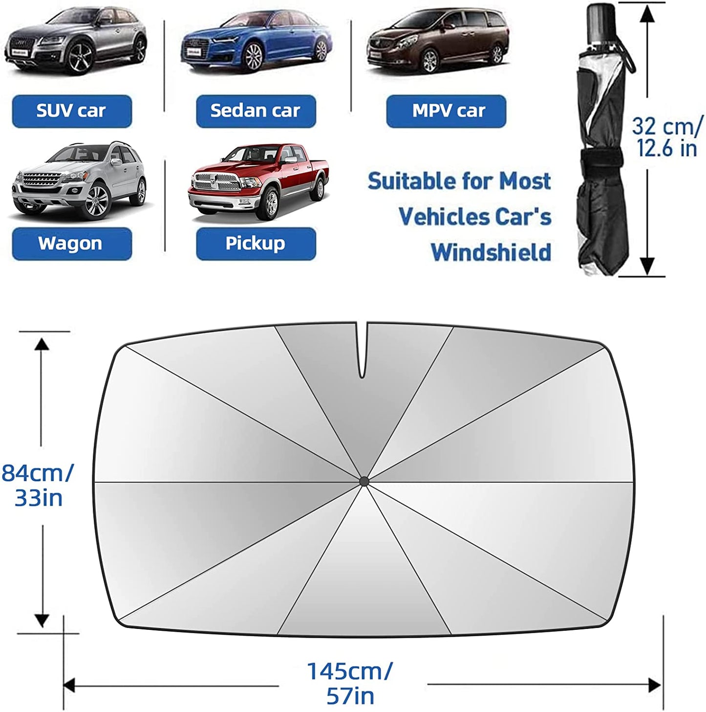 Brill™ Windshield Sun Shade Umbrella - Fits every vehicle! – Brillgifts