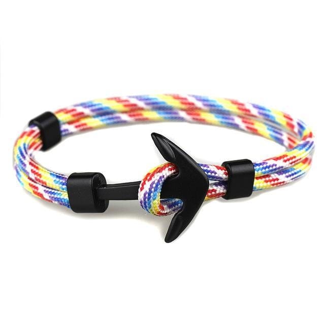 Charm Bracelets Black Anchor Survival Rope Chain Bracelet - DiyosWorld