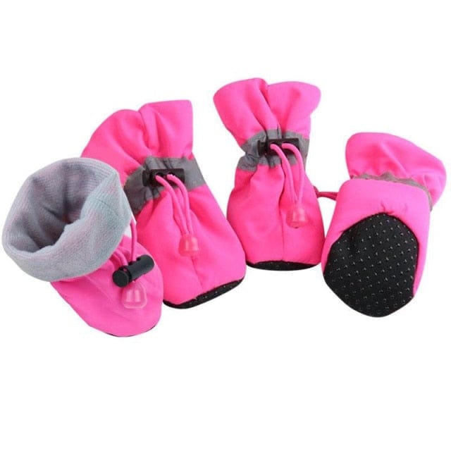 Dog Shoes Winter Dog Boots | Extra Warm & Anti-Slip 4 Piece Set Pink / 1 - DiyosWorld