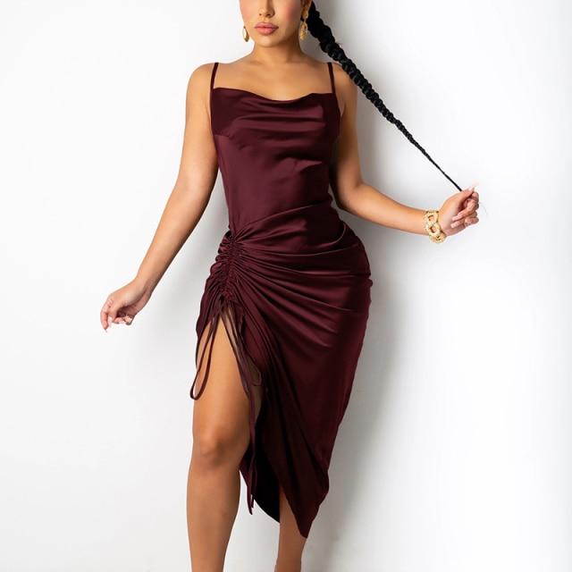 Dresses Lace-Up Bodycon Dress Wine / XS - DiyosWorld