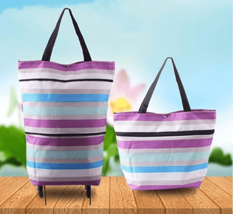 Shopping Bags WHEELIE Tote Shopping Bag Color Stripe - DiyosWorld