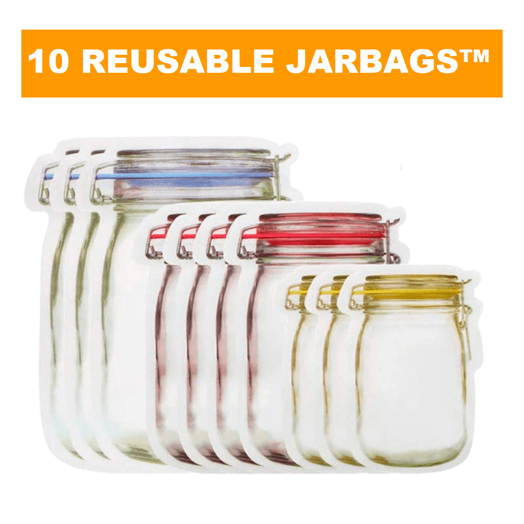 Storage Bags JARBAGS™ Premium Reusable Mason Jar Bags 10 Pcs - DiyosWorld