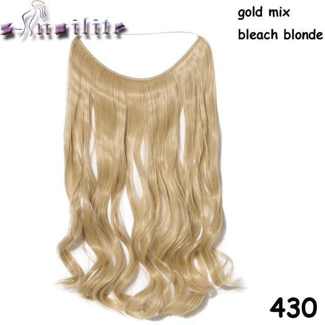 Synthetic Clip-in One Piece 20 inches Invisible Wire No Clips Hair Extensions #10 / 20inches - DiyosWorld