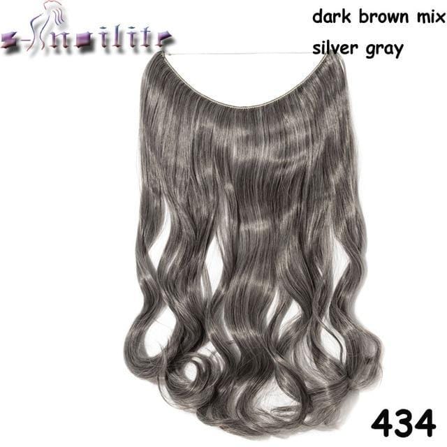 Synthetic Clip-in One Piece 20 inches Invisible Wire No Clips Hair Extensions #14 / 20inches - DiyosWorld