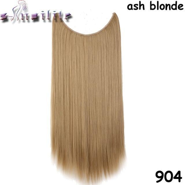 Synthetic Clip-in One Piece 20 inches Invisible Wire No Clips Hair Extensions #24 / 20inches - DiyosWorld