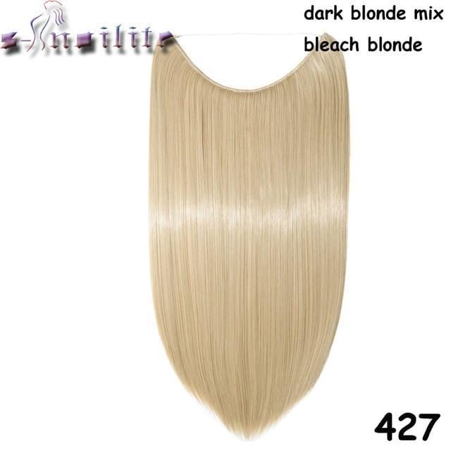 Synthetic Clip-in One Piece 20 inches Invisible Wire No Clips Hair Extensions #27 / 20inches - DiyosWorld