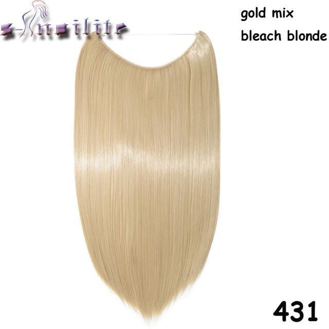 Synthetic Clip-in One Piece 20 inches Invisible Wire No Clips Hair Extensions #30 / 20inches - DiyosWorld