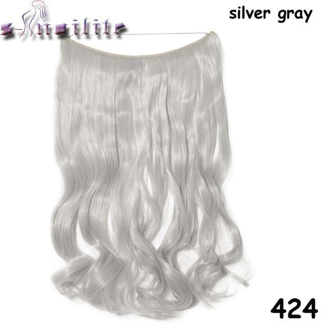 Synthetic Clip-in One Piece 20 inches Invisible Wire No Clips Hair Extensions #5 / 20inches - DiyosWorld