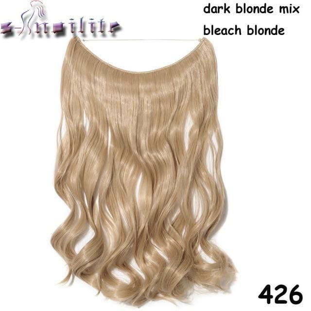 Synthetic Clip-in One Piece 20 inches Invisible Wire No Clips Hair Extensions #6 / 20inches - DiyosWorld
