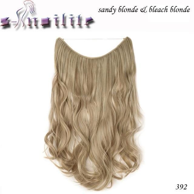 Synthetic Clip-in One Piece 20 inches Invisible Wire No Clips Hair Extensions P2/350 / 20inches - DiyosWorld