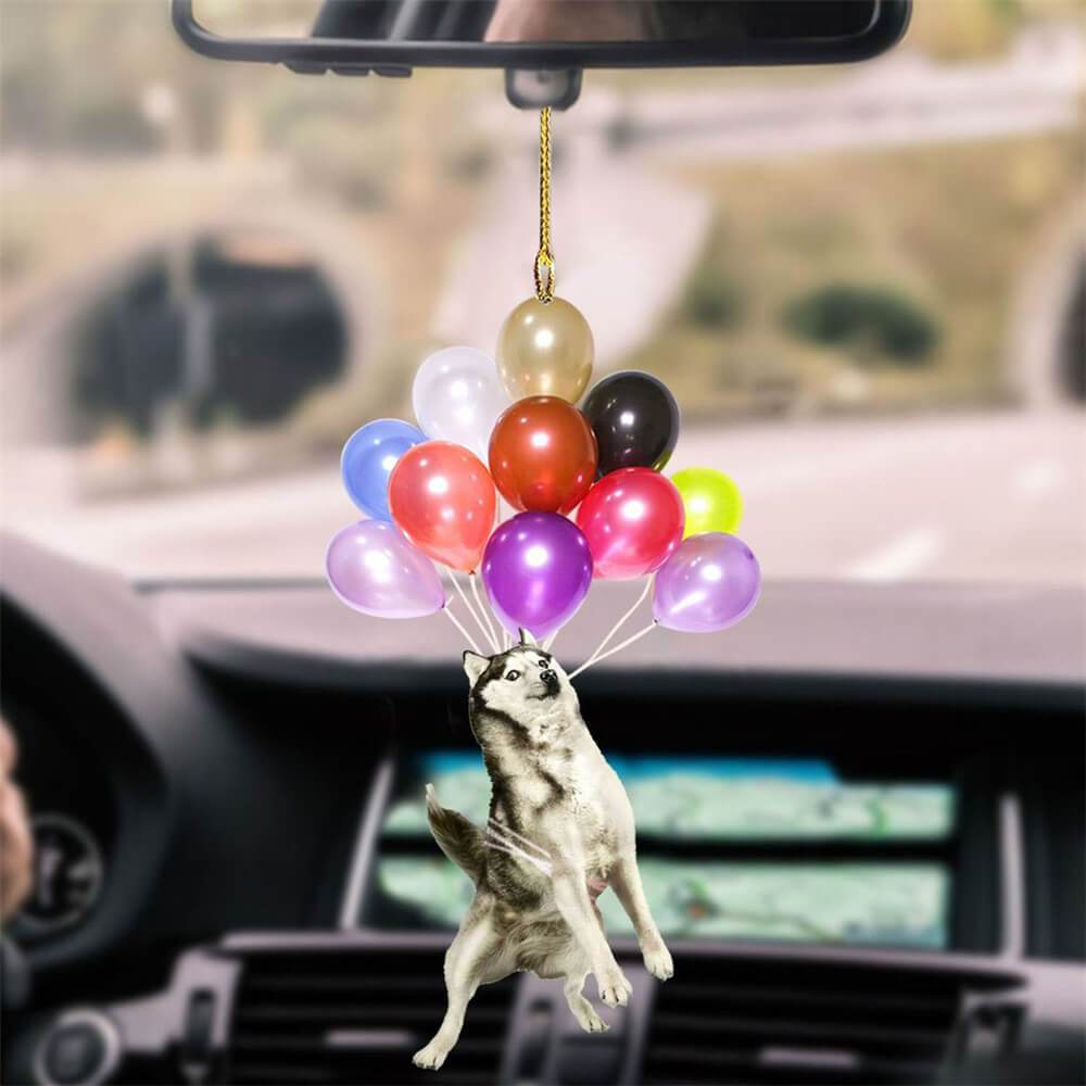 Cute Dog Fly With Bubbles Car Hanging Ornament-2D Effect – Brillgifts
