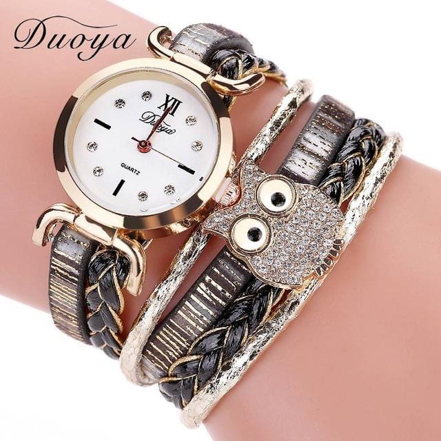 Women's Watches Vintage Braided Owl Luxury Watch Black - DiyosWorld