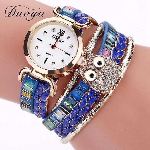 Women's Watches Vintage Braided Owl Luxury Watch Blue - DiyosWorld