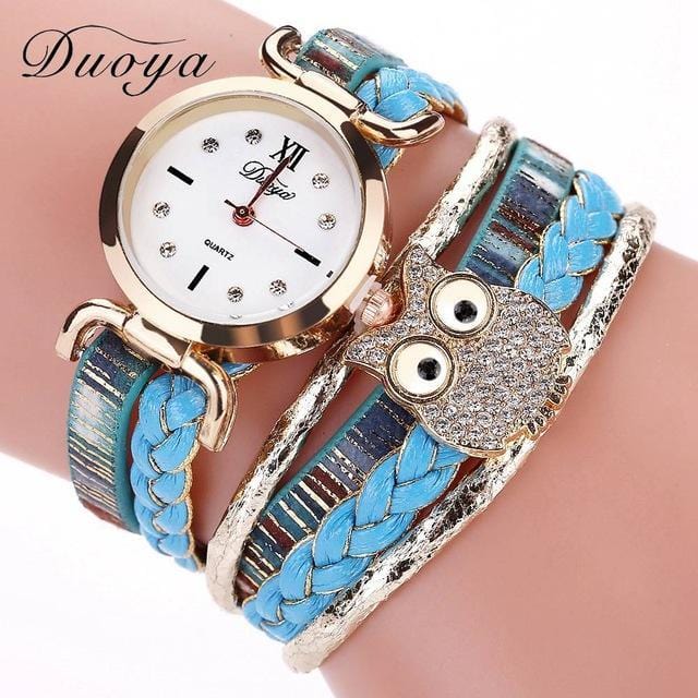 Women's Watches Vintage Braided Owl Luxury Watch Sky Blue - DiyosWorld