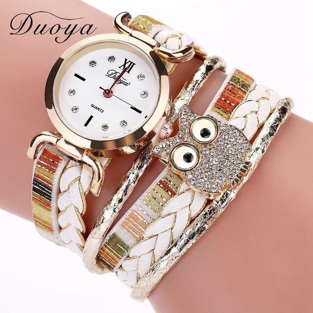 Women's Watches Vintage Braided Owl Luxury Watch White - DiyosWorld